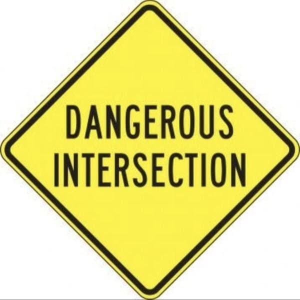 Accuform INTERSECTION SIGN DANGEROUS FRW461HP FRW461HP - main